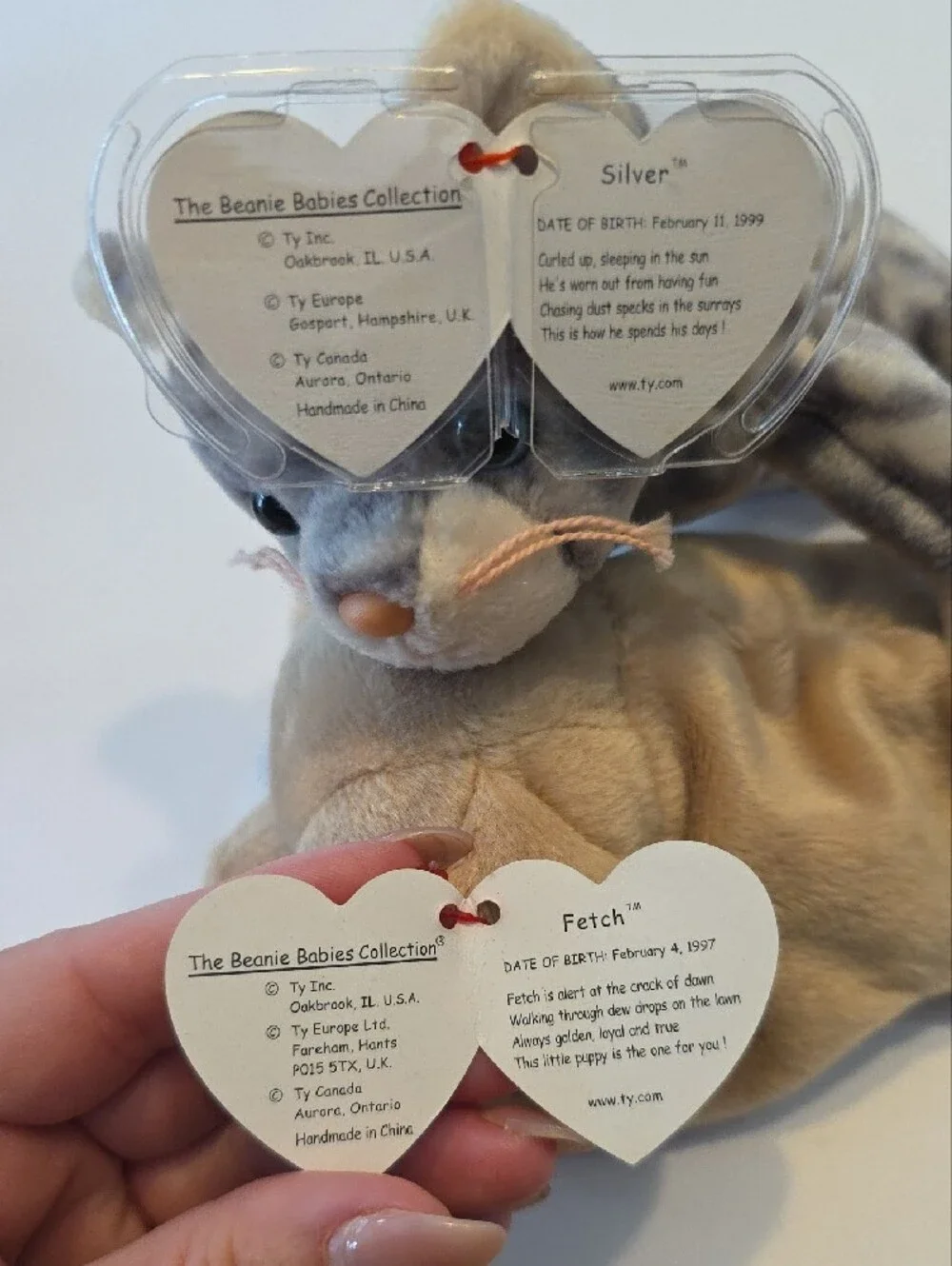 Ty Beanie Babies Lot 6 Vintage 1996-1999 Scottie Slippery Beak Silver 90s Kid